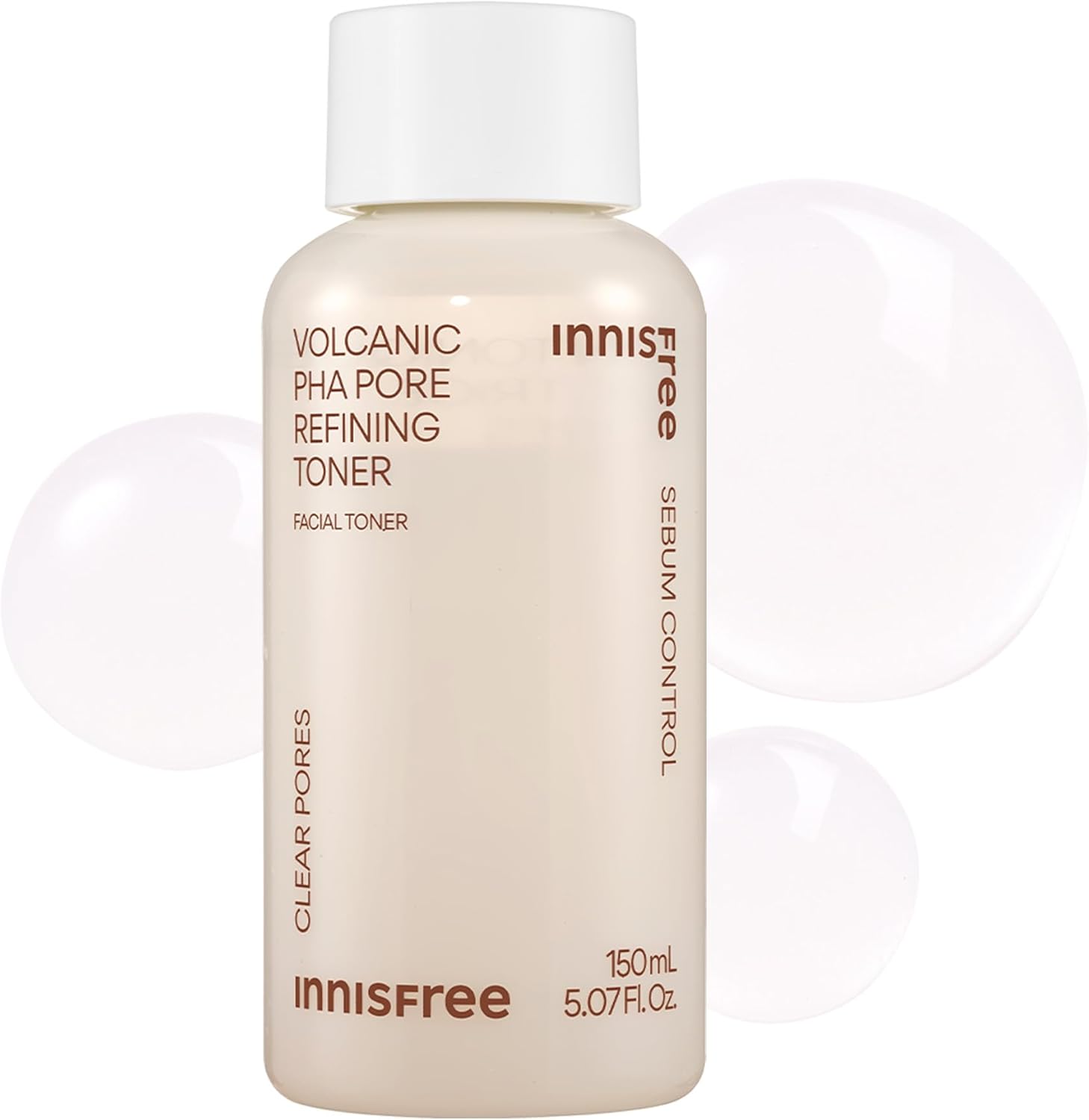 Innisfree Volcanic PHA Pore Refining Toner front view bottle on plain background