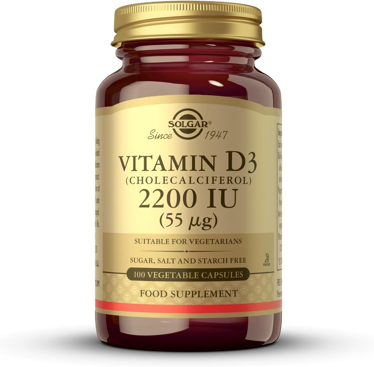 Solgar vitamin d3 capsules front view bottle