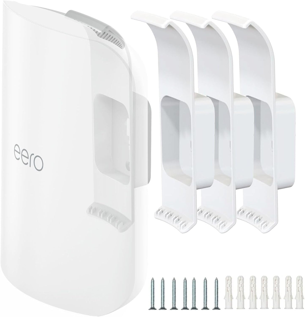 Mamerry wall mount bracket for eero pro 7 router front view showing sleek white space saving design
