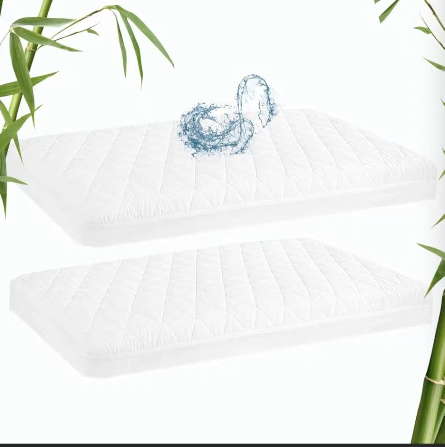 Haleeone waterproof bassinet mattress pad cover front view