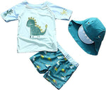 Tunoluker baby toddler boys dinosaur shark swimsuit set front view