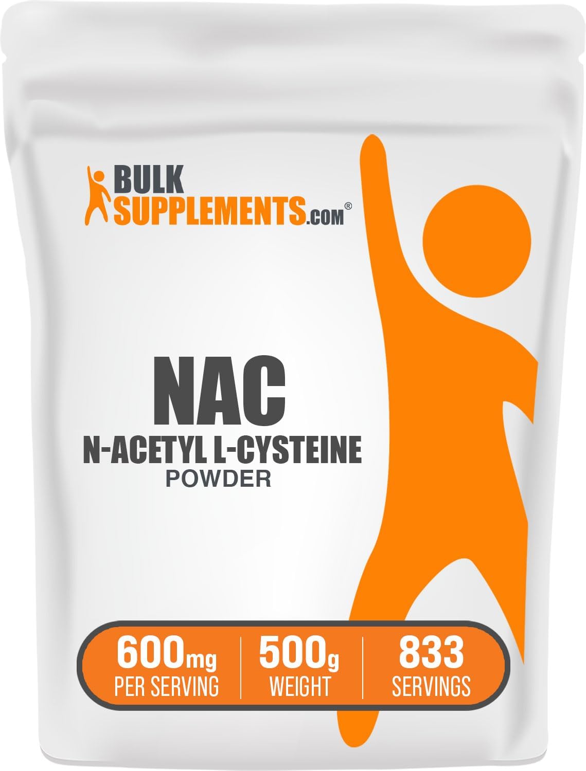 BulkSupplements NAC Powder bag displayed next to a wellness smoothie showcasing easy mixability.
