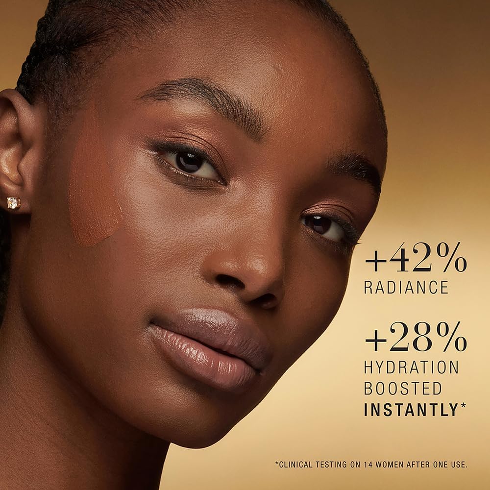 Side profile of Estee Lauder Re-Nutriv serum foundation bottle