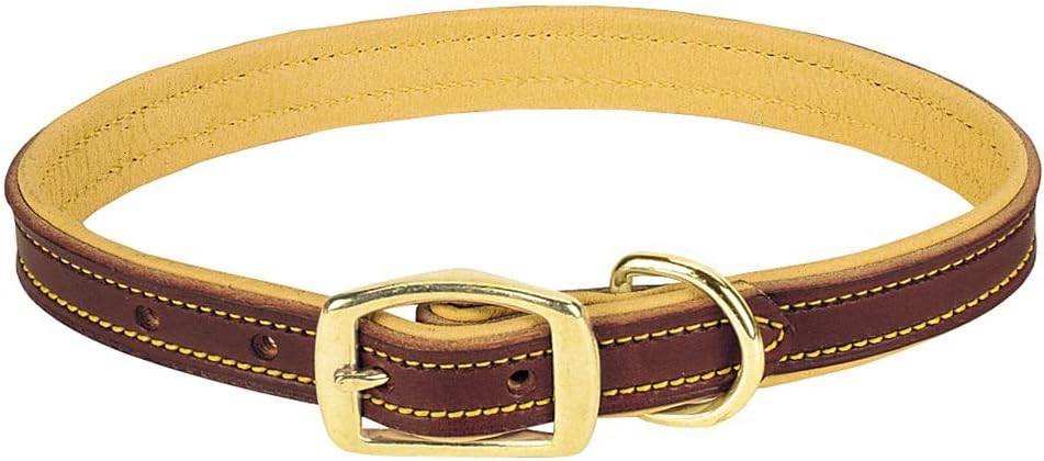 Weaver Pet Deer Ridge dog collar front view in brown leather