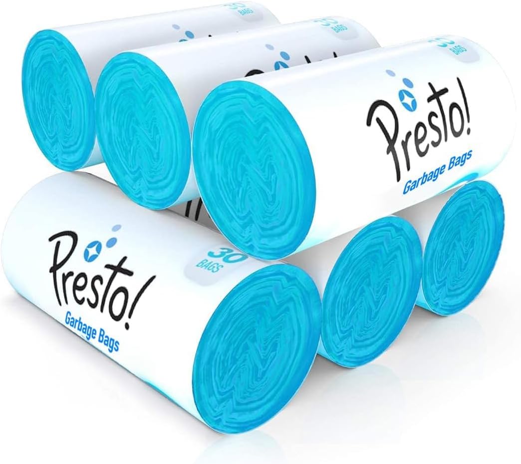 Amazon Brand Presto Garbage Bags front view packaging