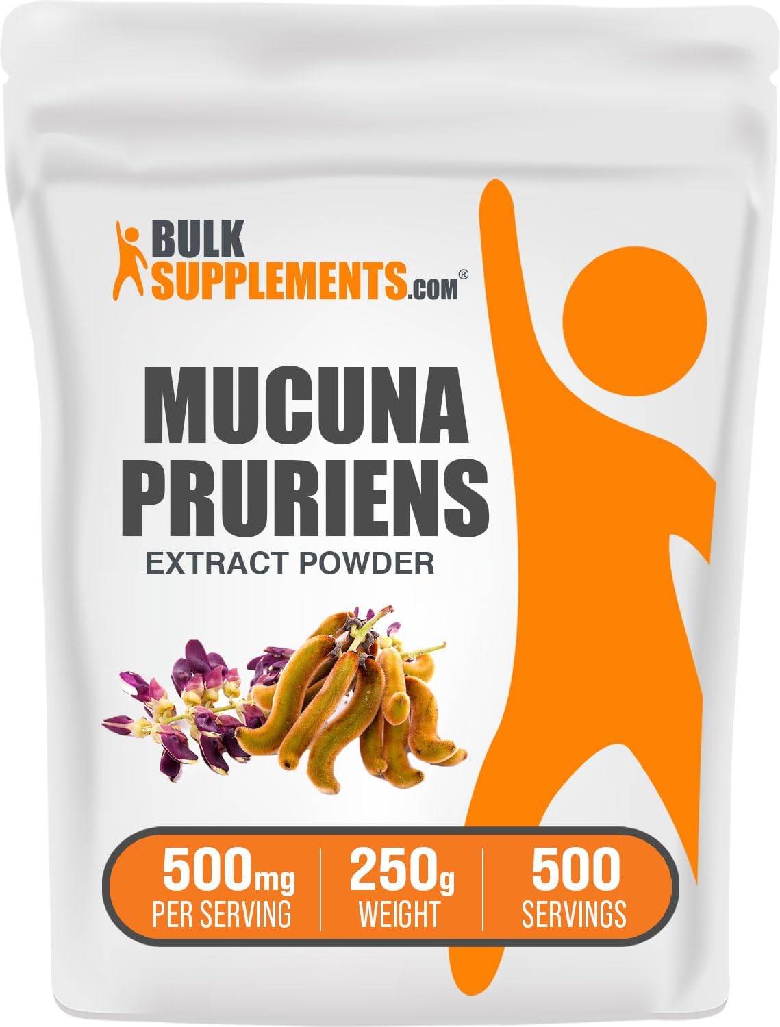 BulkSupplements.com Mucuna Pruriens Extract Powder - Mucuna Pruriens Supplements, Herbal Supplement - Vegan & Gluten Free, 500mg per Serving, 500g (1.1 lbs) (Pack of 1) - Image 9