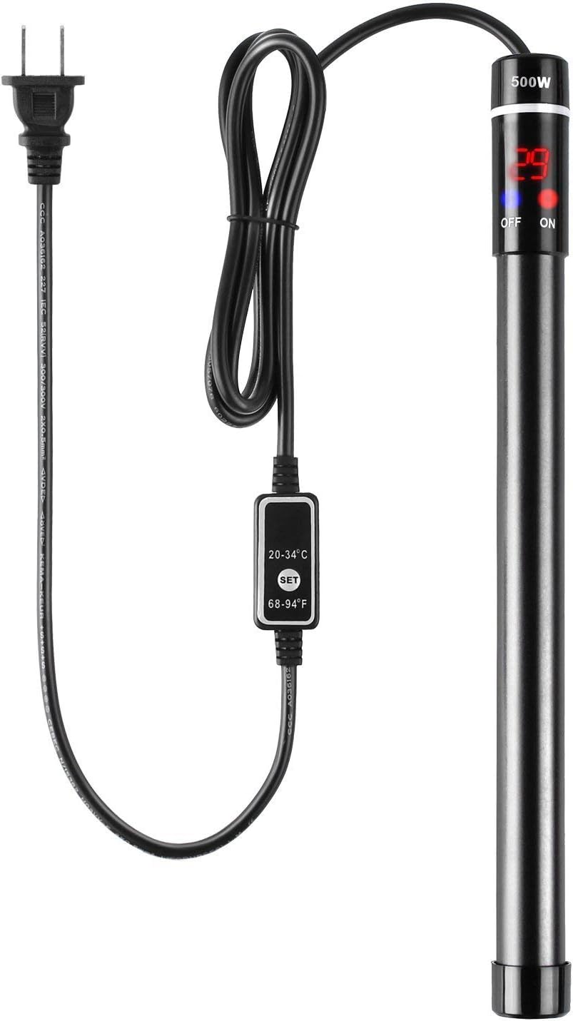 Mq 500W titanium alloy aquarium heater front view