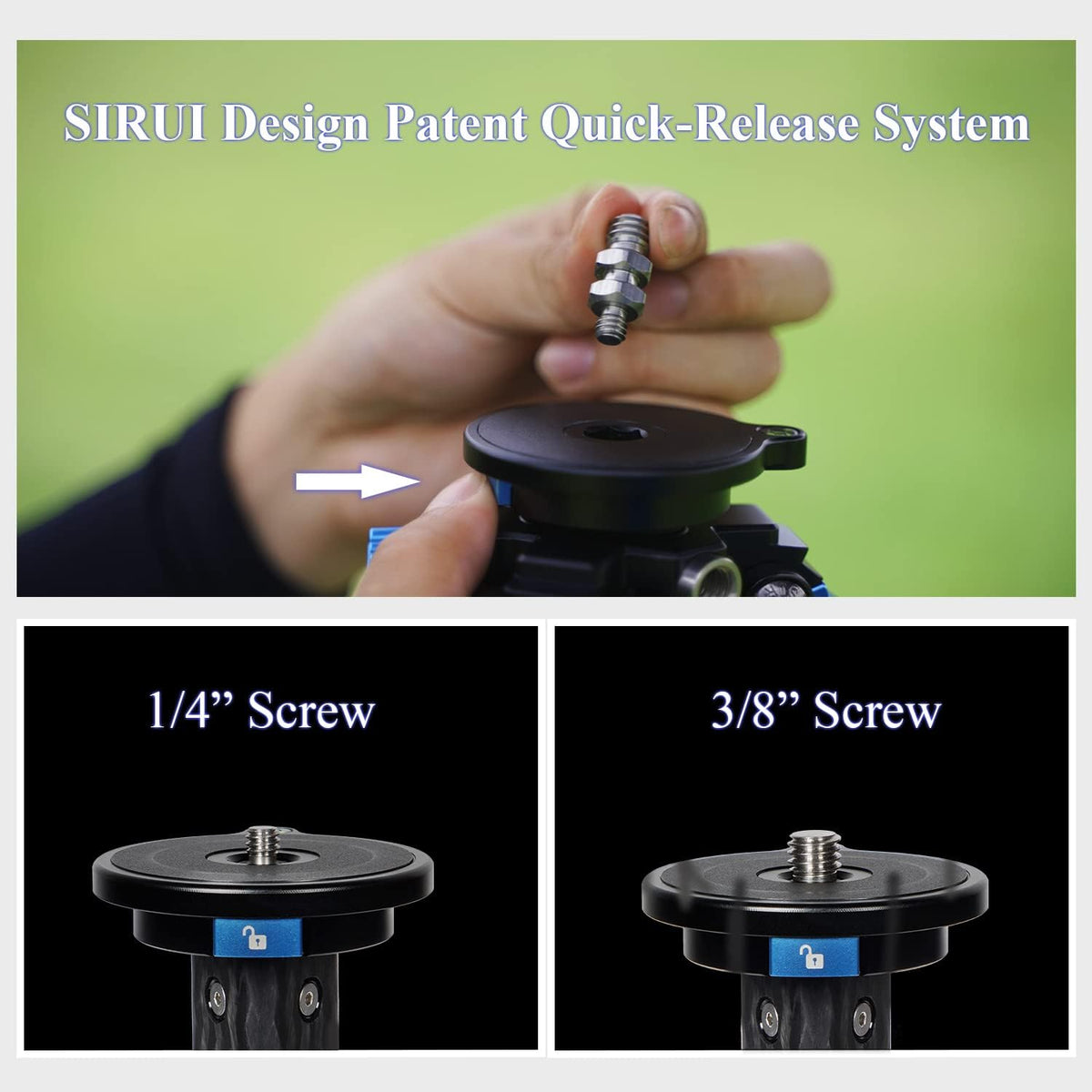 Sirui ST-224 tripod extended to maximum 68.9 inch height