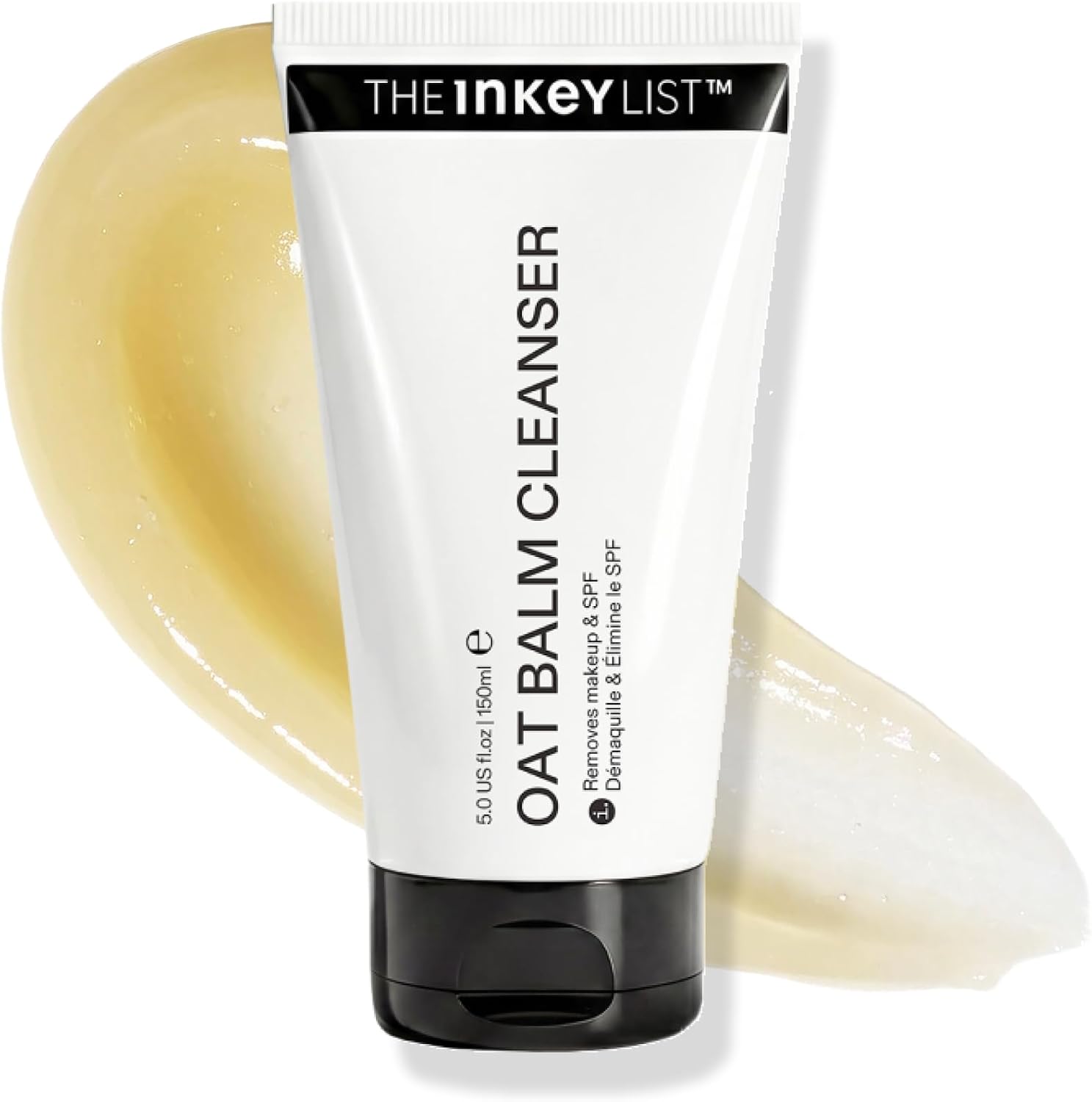 The INKEY List Oat Cleansing Balm 150ml tube front view showing minimalist white design
