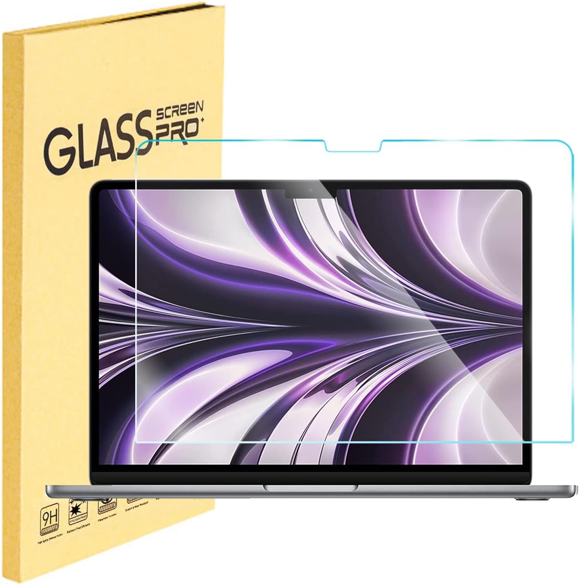 MUBUY-GOL tempered glass screen protector for MacBook Air 13.6 inch front view