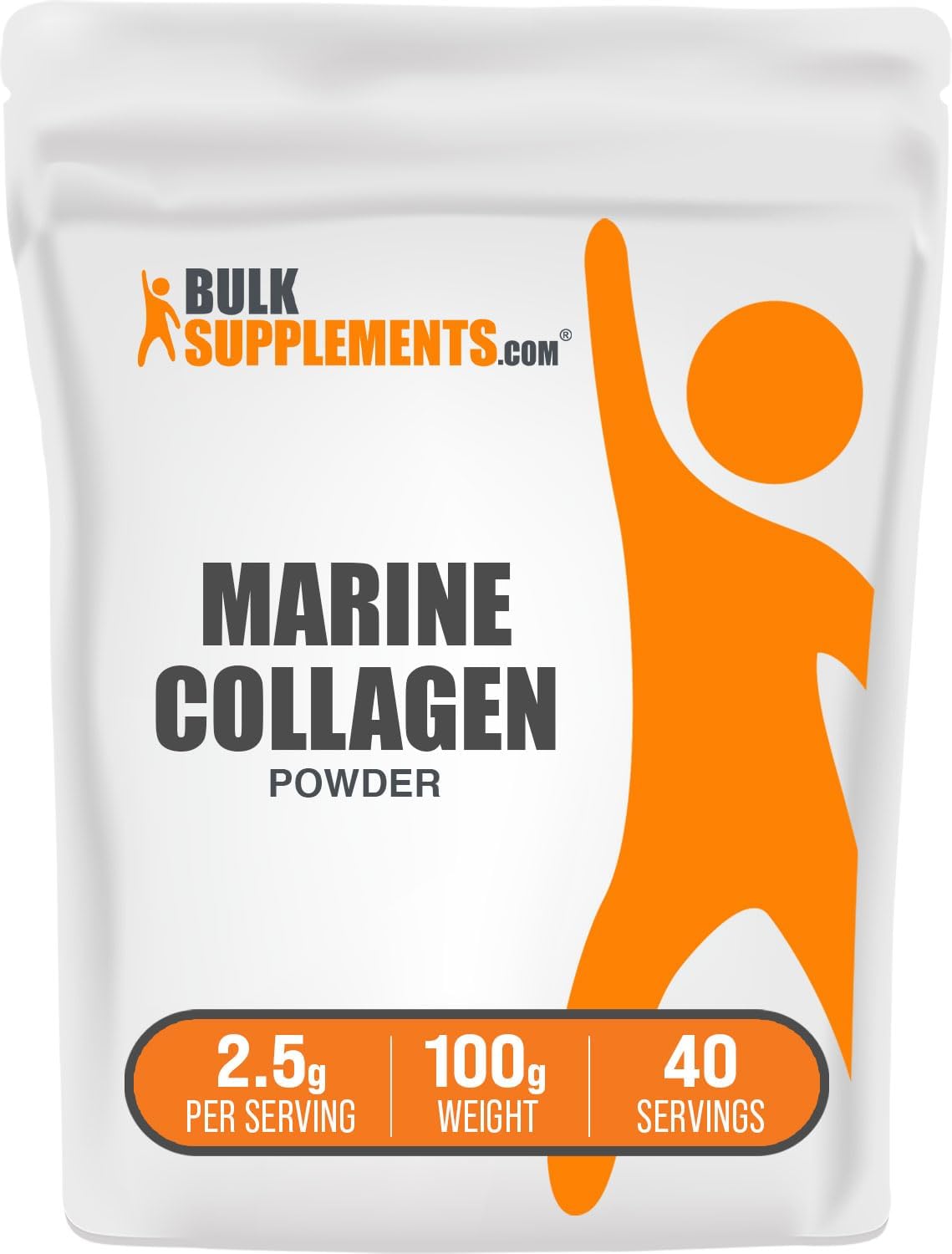BulkSupplements clean marine collagen peptides one kilogram bulk wellness pack
