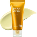 Tosowoong Kojic Acid Turmeric Mud Mask front view of the one hundred gram tube container.