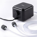 Hygger quiet aquarium air pump front view showing adjustable control knob