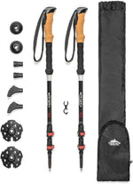 Cascade Mountain Tech trekking poles front view carbon fiber hiking sticks