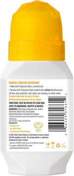Crystal Essence chamomile and green tea deodorant bottle label