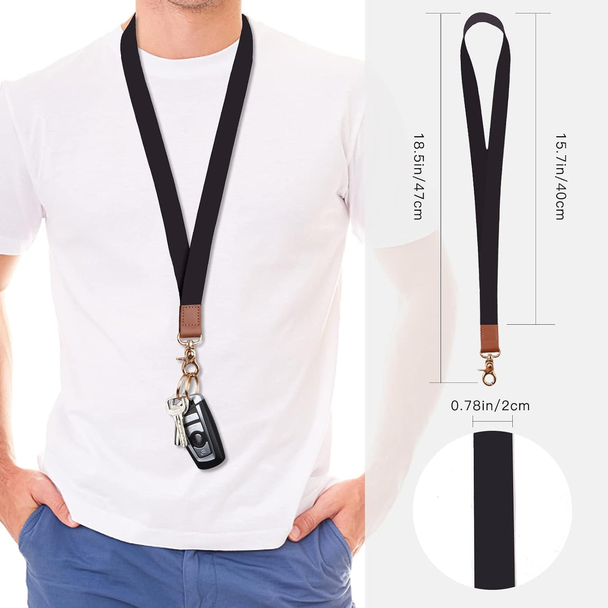 XCHIN ID badge lanyard showcasing gold tone lobster clasp hardware