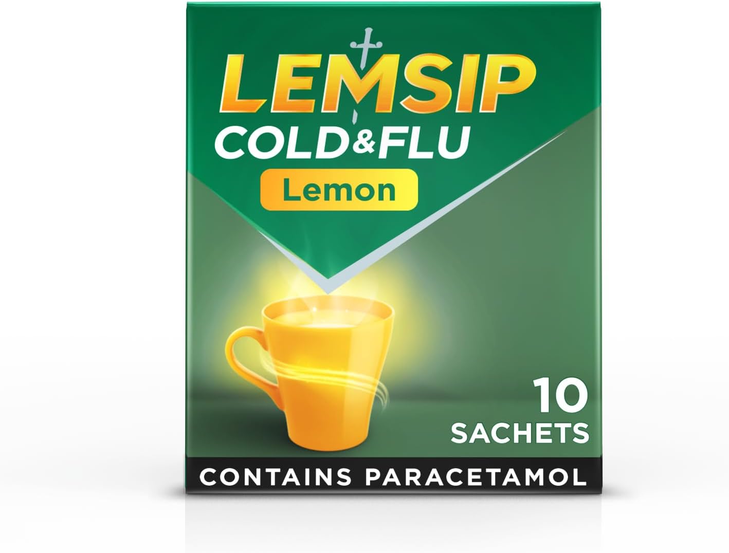 Lemsip Original Strength Cold + Flu Lemon Hot Drink 10 sachets - Image 1