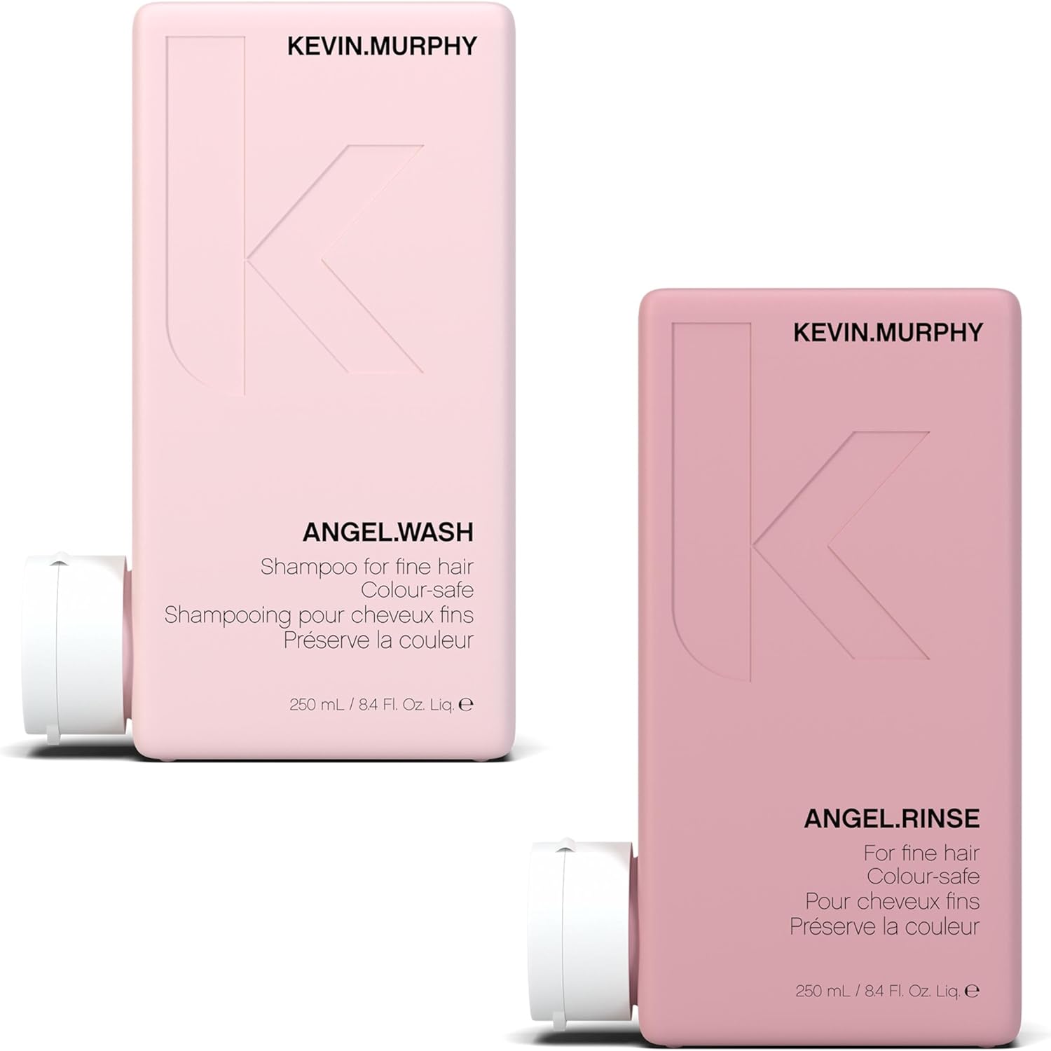 KEVIN.MURPHY ANGEL.WASH & RINSE - Restorative Shampoo & Hair Repair Conditioner - For Fine Coloured Hair - Colour Safe Conditioner - Sulphate & Paraben Free - 250 mL / 8.4 fl oz - 2 Pack - Image 1