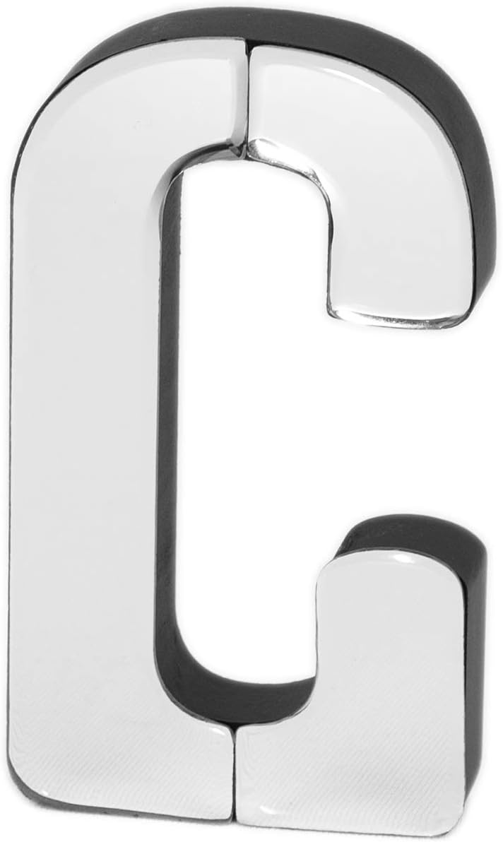 Collective Home decorative letter C front view showcasing mirrored glass finish