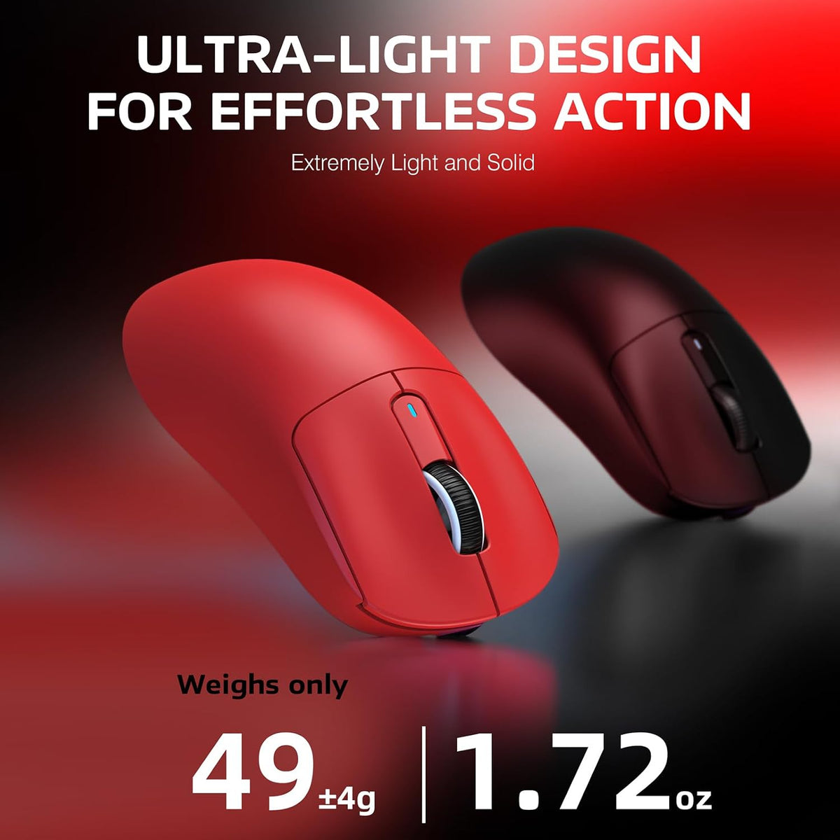 Attack Shark X3 lightweight gaming mouse top view with scroll wheel