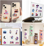 Close up view of Tadadapao anime character stickers