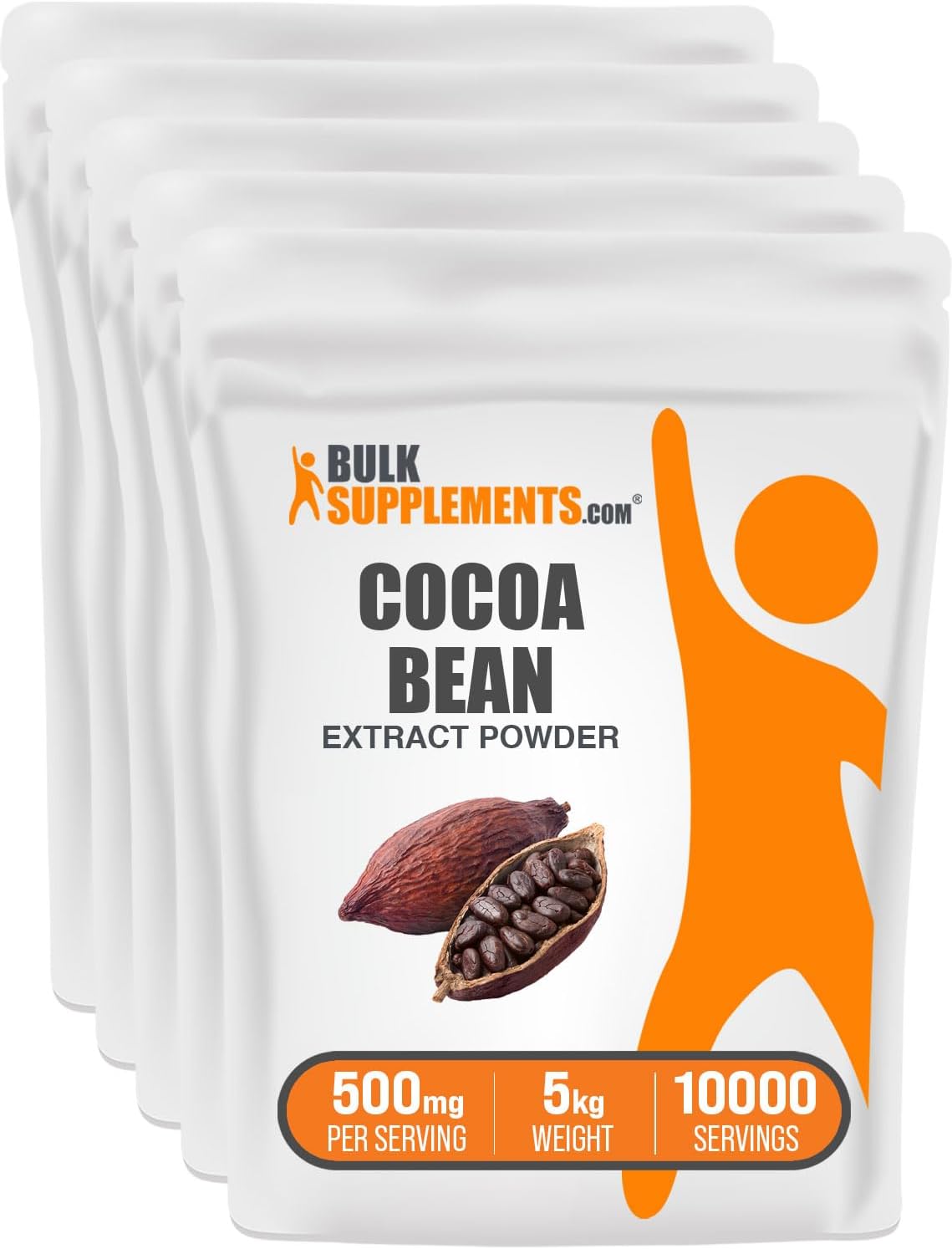Premium imported BulkSupplements brand cocoa extract packaging base