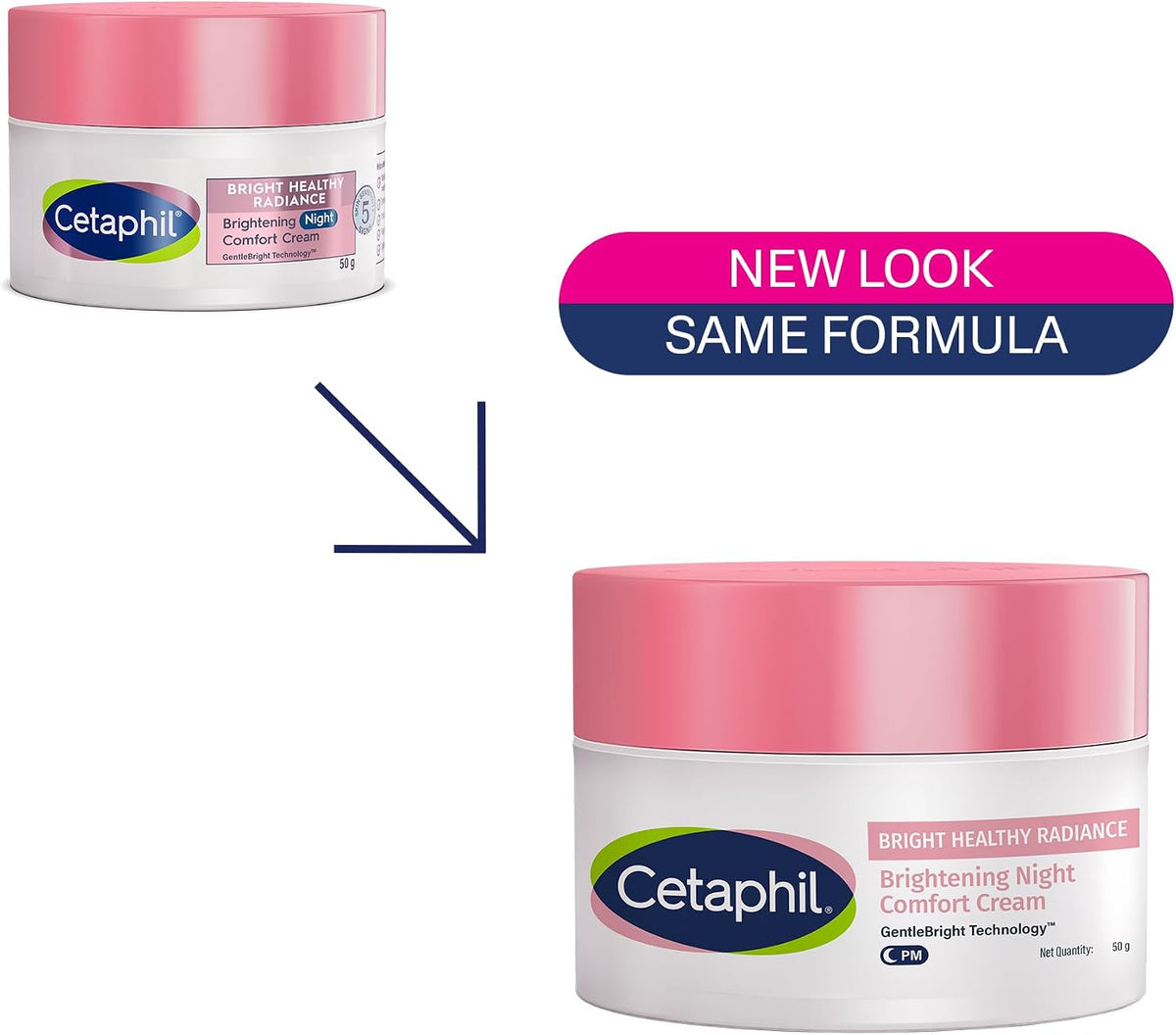 Cetaphil brightening night cream package back view with ingredients