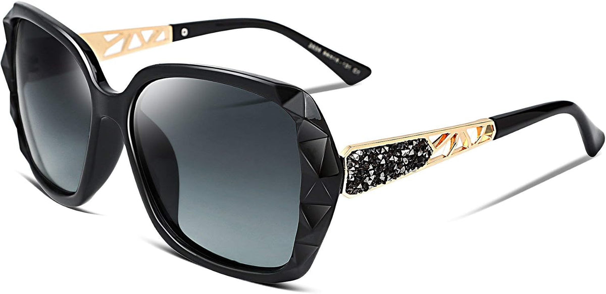FEISEDY Polarized Women Square Sunglasses Sparkling Composite Shiny Frame B2289 - Image 13