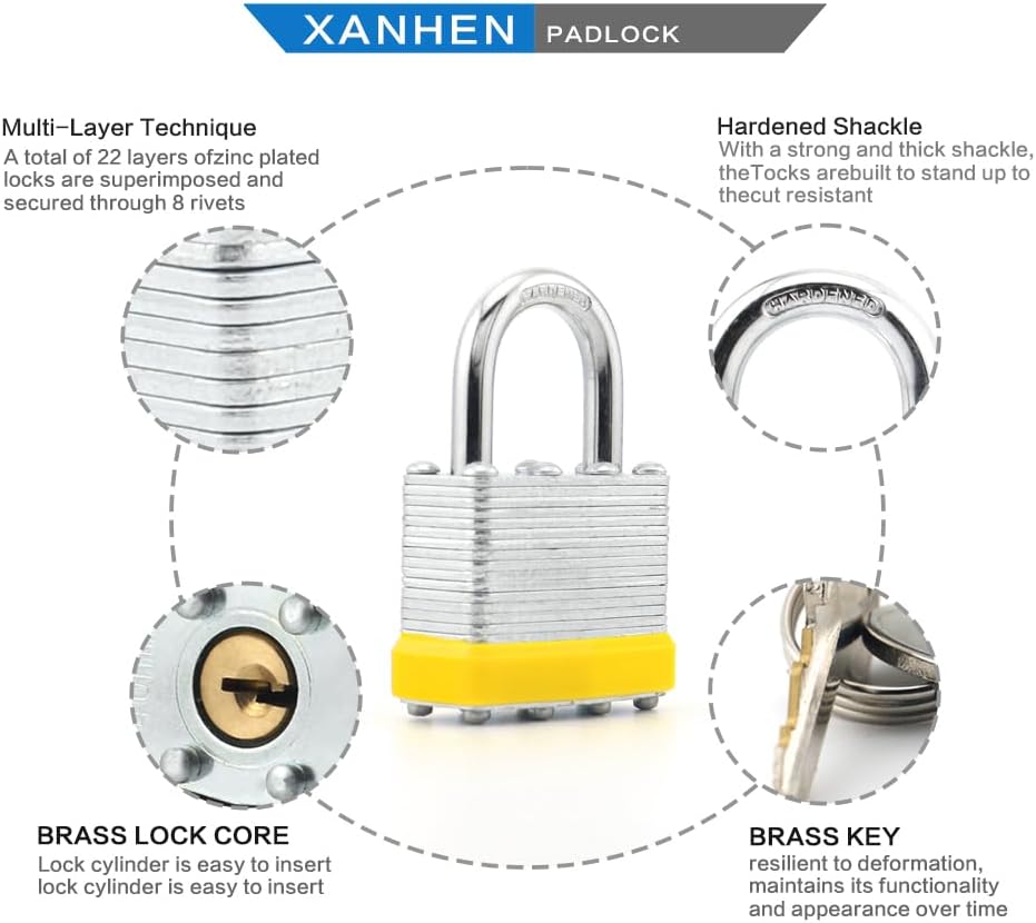 Close-up of 40mm wide body laminated padlock