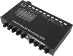 Car audio graphic equalizer packaging and included accessories