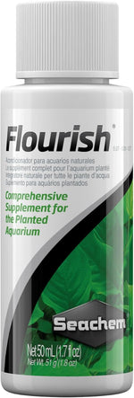 Seachem Flourish freshwater plant supplement bottle front view aquarium fertilizer