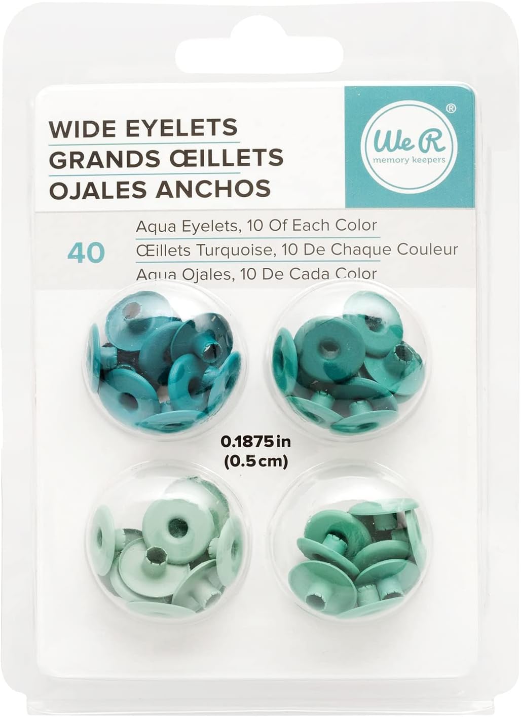 We R Memory Keepers Eyelets for Scrapbooking, Aqua, Wide - Image 1