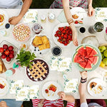 Tevxj imported baby shower party supplies displayed beautifully alongside rustic elements on a celebratory table setting.