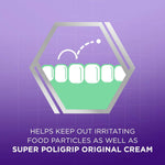 Poligrip denture adhesive strips showing usage instructions
