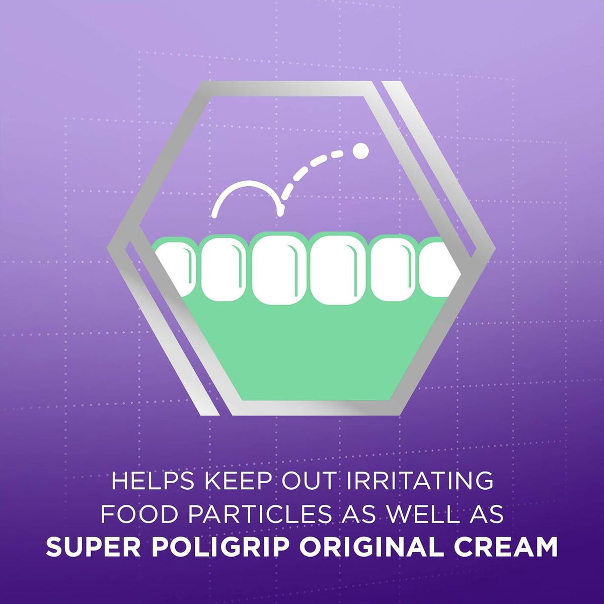 Poligrip denture adhesive strips showing usage instructions