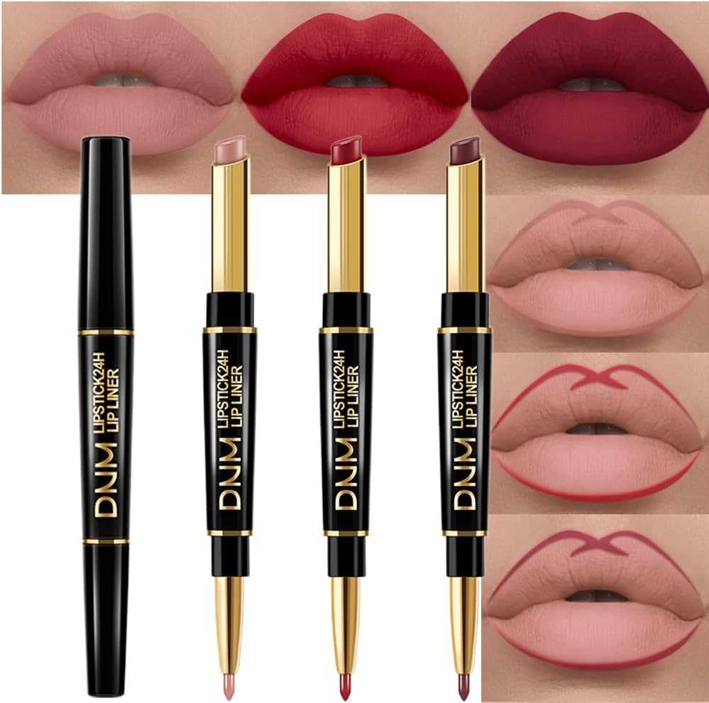 ZitianY double ended matte lipstick and liner 3 piece set front view