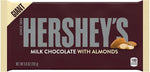 Genuine HERSHEY'S Milk Chocolate with Whole Almonds 6 Count box side angle view.
