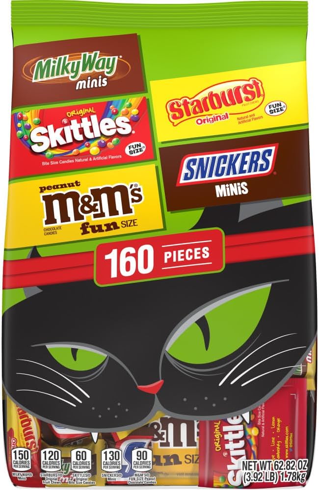 M&M'S, SNICKERS, TWIX & MILKY WAY Halloween Candy, Fun Size and Mini Halloween Chocolate Candy Bulk Variety Pack, 160 Ct Bag - Image 12