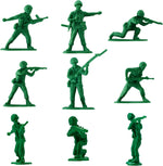 Plastic military toy soldiers in dynamic poses