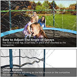 Step-by-step installation process showing the included zip ties securing the green hose to the mesh enclosure.