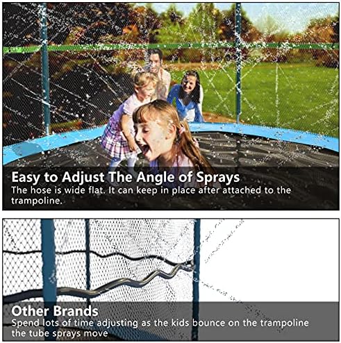 Step-by-step installation process showing the included zip ties securing the green hose to the mesh enclosure.