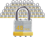 Laminated Steel Padlocks, Standard Shackle, Keyed Alike, 6 Pack | Hardened Steel Shackle,Brass Cylinder & Keys,Keyed Alike,yellow Ring ID.6 Locks/12 Keys.For Lockers & Warehouse Doors - Image 11