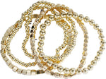 Gold Beaded Bracelets Adjusatable 14K Gold Plated Stackable Bracelets Stretch Bead Ball Bracelet Set for Women 3MM 4MM 6MM 8MM Beads Jewelry - Image 12