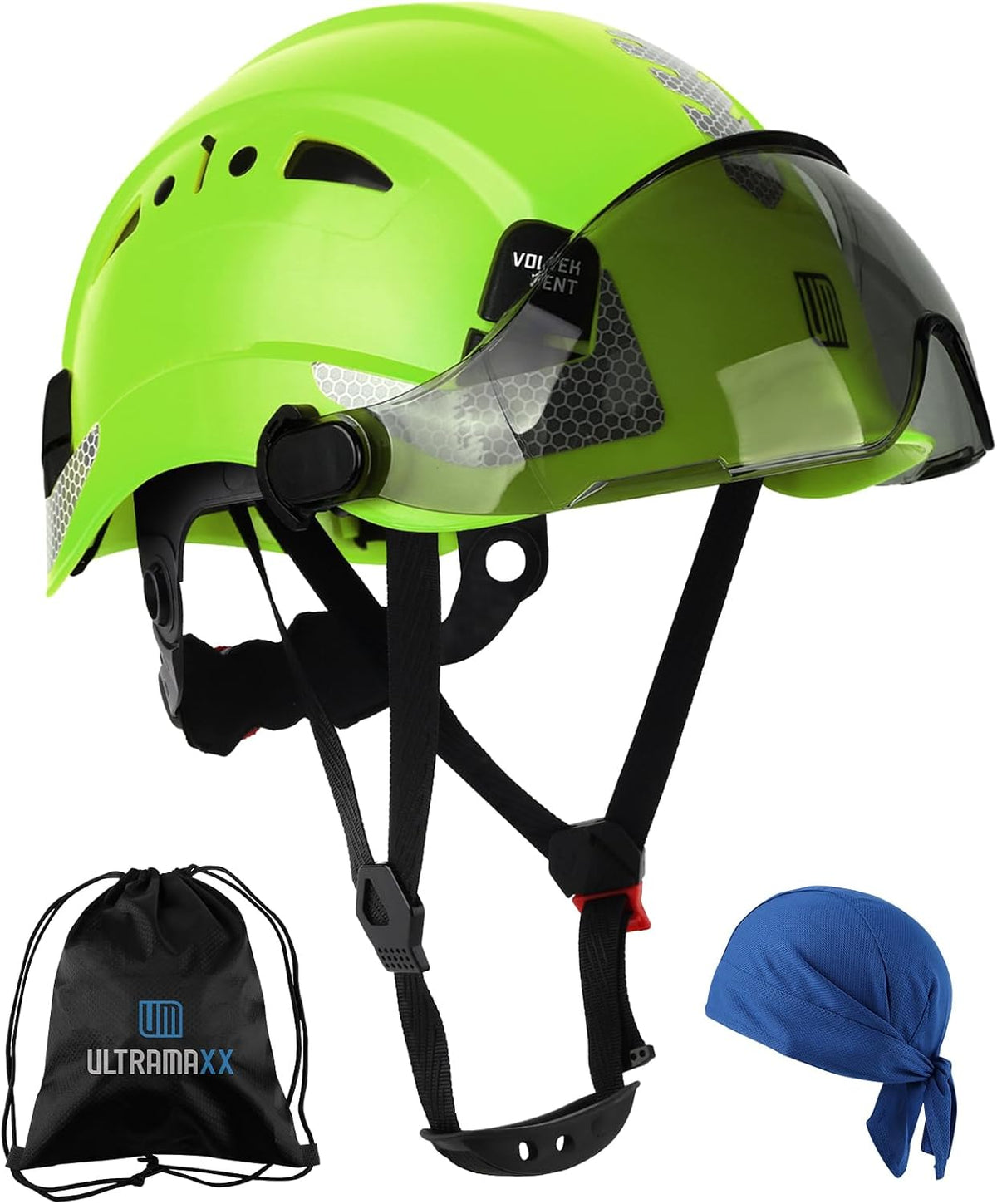 UM ULTRAMAXX Safety Helmet Hard Hat with Visor, Lightweight Vented Work Helmet, 6-Point Adjustable Ratchet Suspension Hardhat for Industrial and Construction - Image 14