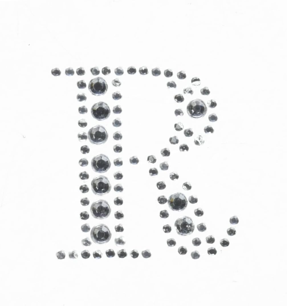 Kaisercraft Rhinestone R Silver sticker front view craft embellishment