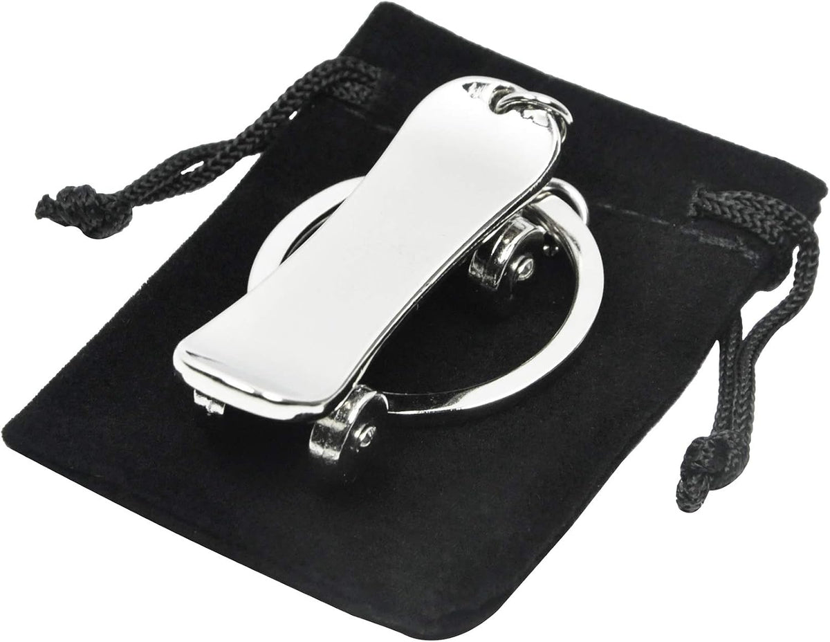 Elechobby Skateboard Keychain attached to a backpack as a decorative bag charm