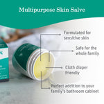 Earth Mama diaper balm jar open showing texture