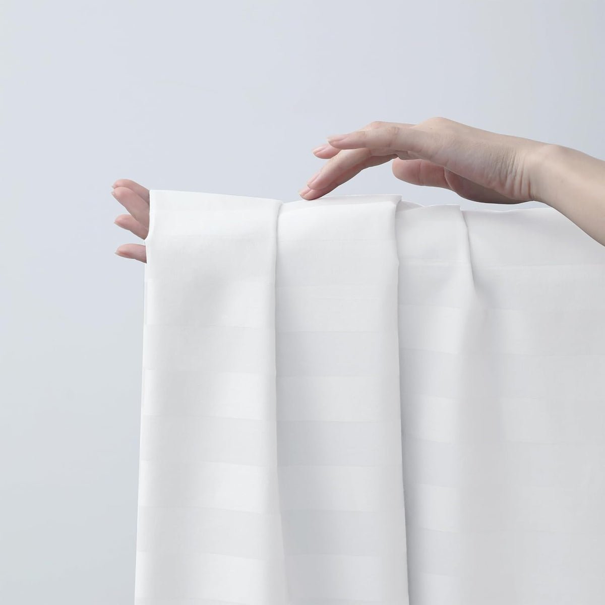 Zaizaihome Egyptian cotton flat sheet piped hem detail