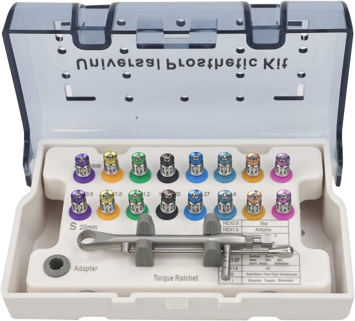 Bonew prosthetic kit open case with 16 drivers