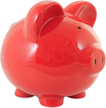 Child to Cherish Ceramic Piggy Bank Red front view coin saver
